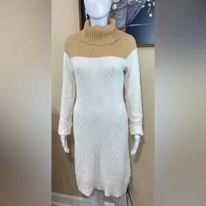 W118 by Walter Baker Cream and Tan Cowl Neck Sweater